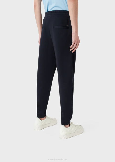 bărbați R802G1412 pantaloni de jogging din jerseu modal cu nervuri Armani albastru marin