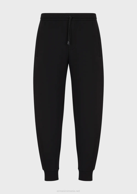 bărbați R802G1417 joggeri din jerseu dublu Armani negru
