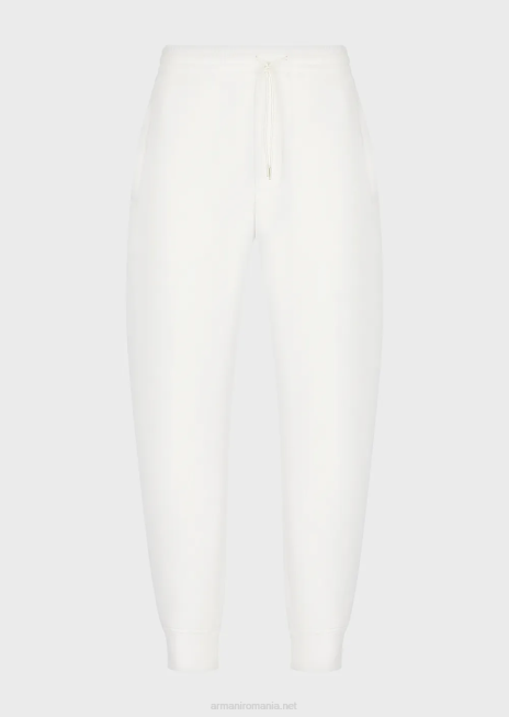 bărbați R802G1418 joggeri din jerseu dublu Armani alb