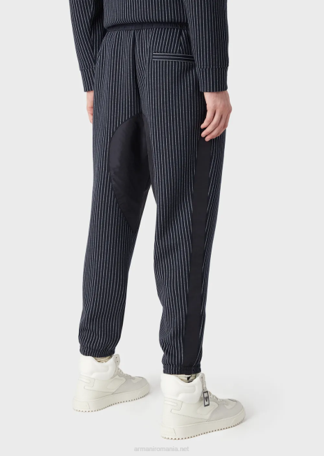 bărbați R802G1426 pantaloni de jogging din jerseu cu dungi Armani