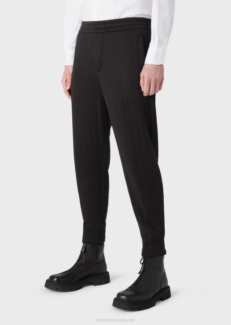 bărbați R802G1428 pantaloni de jogging din tricou matlasat Armani negru
