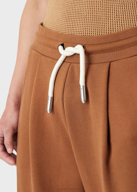 bărbați R802G1435 colecție sustenabilă, pantaloni de jogging din jerseu organic cu finisaj neted Armani bej