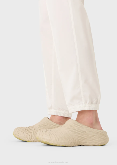 bărbați R802G1475 pantaloni cu șnur din satin ușor din amestec de lyocell Armani alb