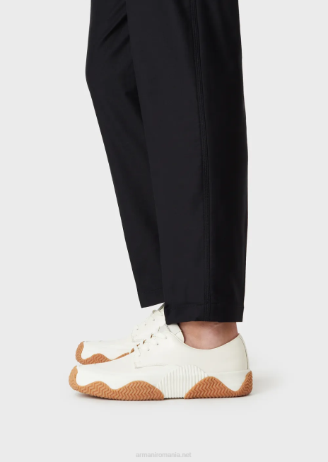 bărbați R802G1476 pantaloni chino din jerseu cu efect tricotină Armani albastru marin