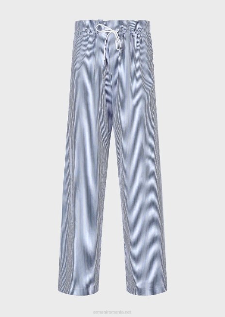 bărbați R802G1489 pantaloni cu șnur din poplin în dungi Armani in dungi