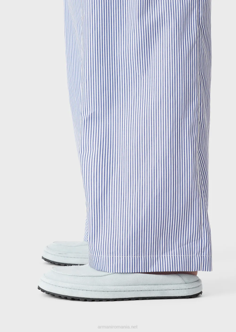 bărbați R802G1489 pantaloni cu șnur din poplin în dungi Armani in dungi