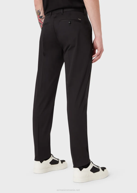 bărbați R802G1506 pantaloni chino din bumbac elastic Armani negru