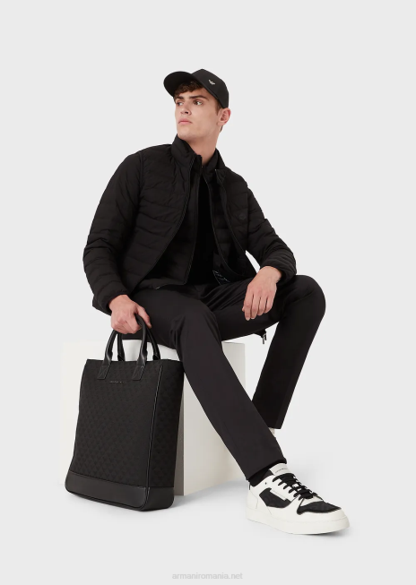 bărbați R802G1506 pantaloni chino din bumbac elastic Armani negru