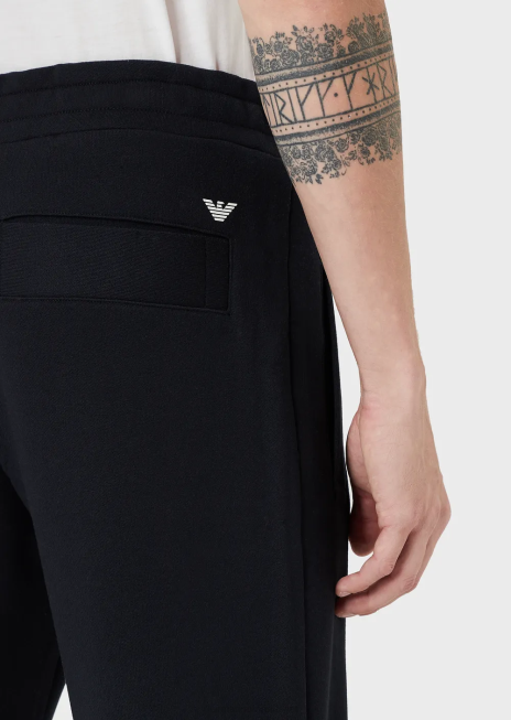 bărbați R802G1509 pantaloni de jogging din fleece din jerseu din amestec de modal Armani albastru marin
