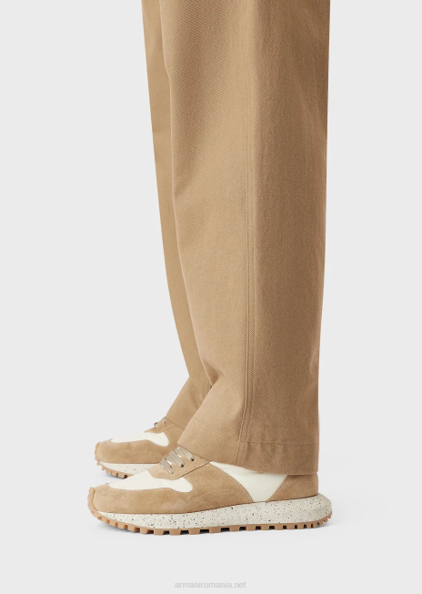 bărbați R802G1514 pantaloni de taur organic de colecție sustenabilă Armani cămilă