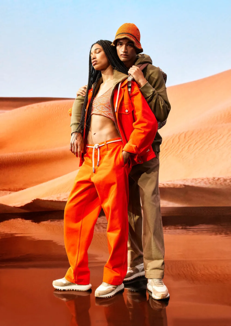 bărbați R802G1514 pantaloni de taur organic de colecție sustenabilă Armani cămilă