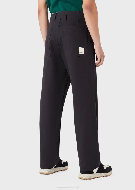 bărbați R802G1515 pantaloni de taur organic de colecție sustenabilă Armani albastru miezul nopții