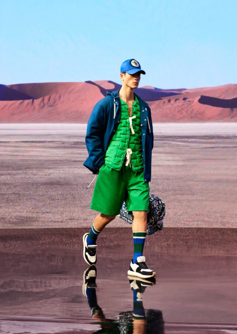 bărbați R802G1522 colecție sustenabilă pantaloni scurți supradimensionați din twill organic cu șnur Armani albastru