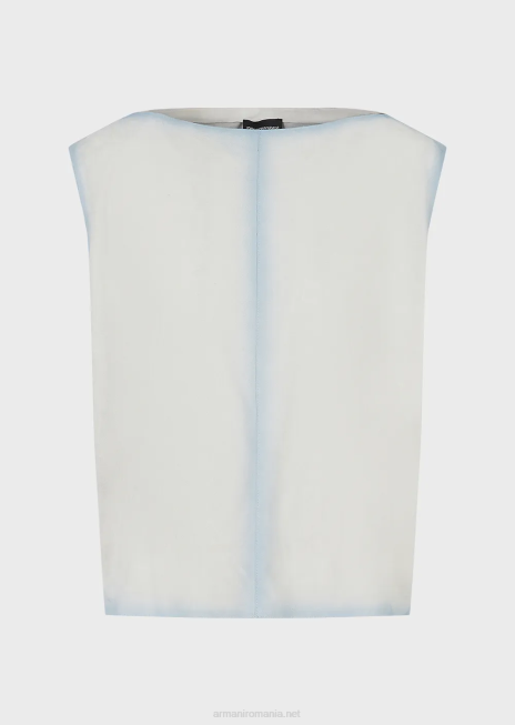 bărbați R802G1294 Top ușor de piele de capră din piele de căprioară, cu efect de gradient lucrat manual Armani gheaţă