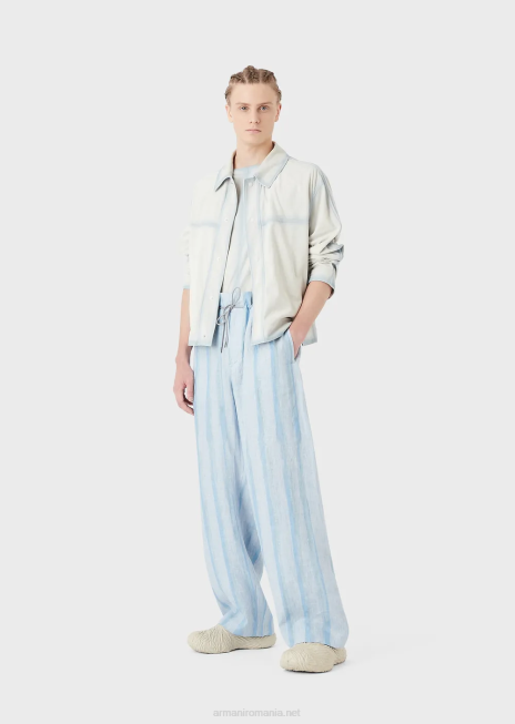 bărbați R802G1294 Top ușor de piele de capră din piele de căprioară, cu efect de gradient lucrat manual Armani gheaţă