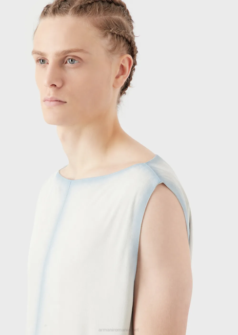 bărbați R802G1294 Top ușor de piele de capră din piele de căprioară, cu efect de gradient lucrat manual Armani gheaţă