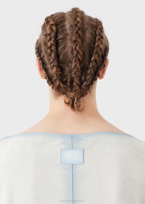 bărbați R802G1294 Top ușor de piele de capră din piele de căprioară, cu efect de gradient lucrat manual Armani gheaţă