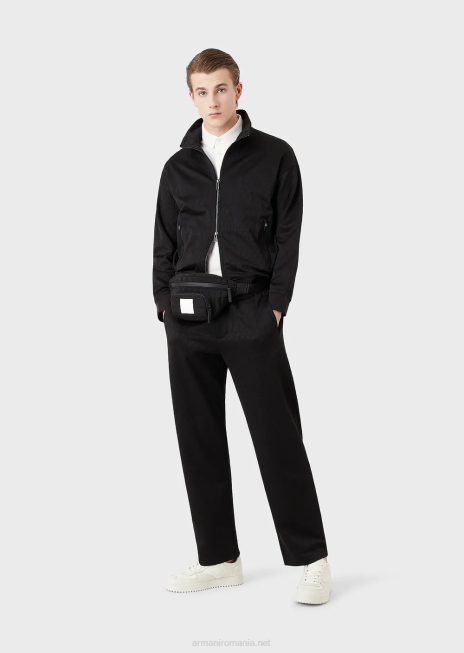 bărbați R802G1532 Tricou polo din tricou cu logo-ul jacquard plasat Armani alb