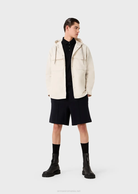 bărbați R802G1533 Tricou polo din tricou cu logo-ul jacquard plasat Armani negru