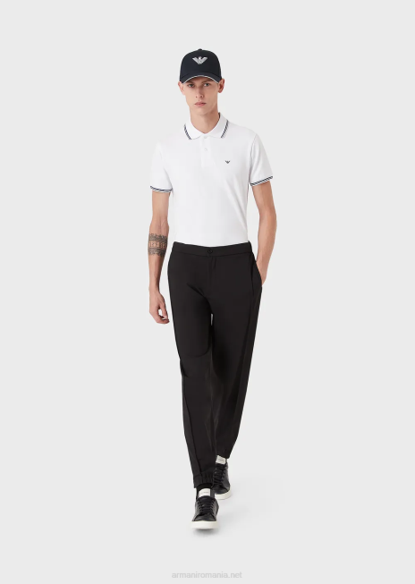 bărbați R802G1549 tricou polo din piqué stretch cu micro vultur Armani roșu