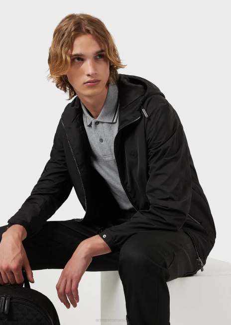 bărbați R802G1553 tricou polo din piqué stretch cu micro vultur Armani gri deschis