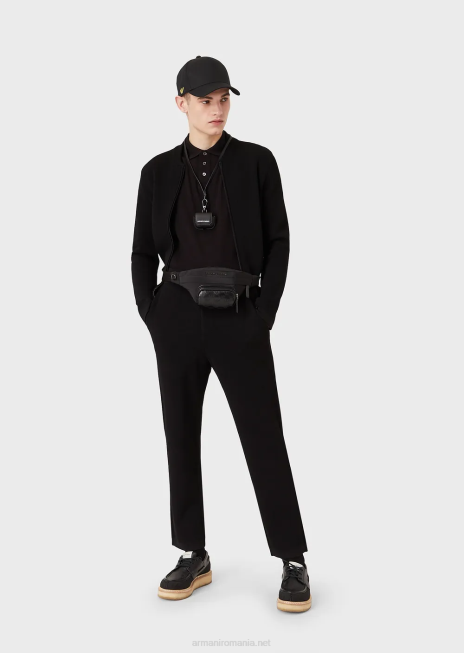 bărbați R802G1564 tricou polo din piqué mercerizat cu micro vultur Armani albastru china