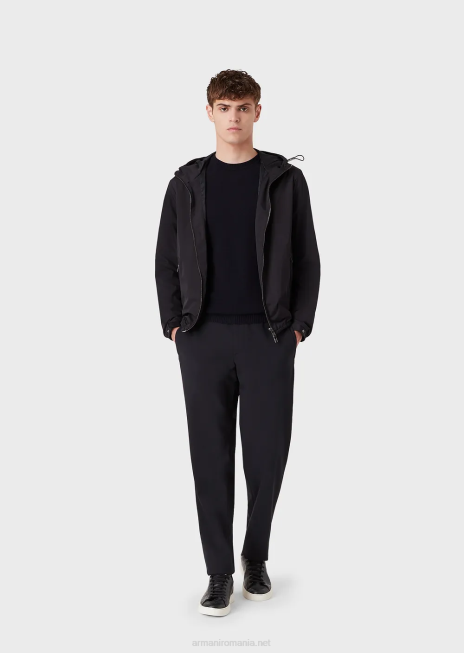 bărbați R802G1265 pulover din cașmir pur cu decolteu Armani albastru marin