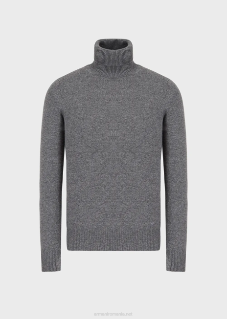 bărbați R802G1285 decolteu din cașmir pur Armani gri
