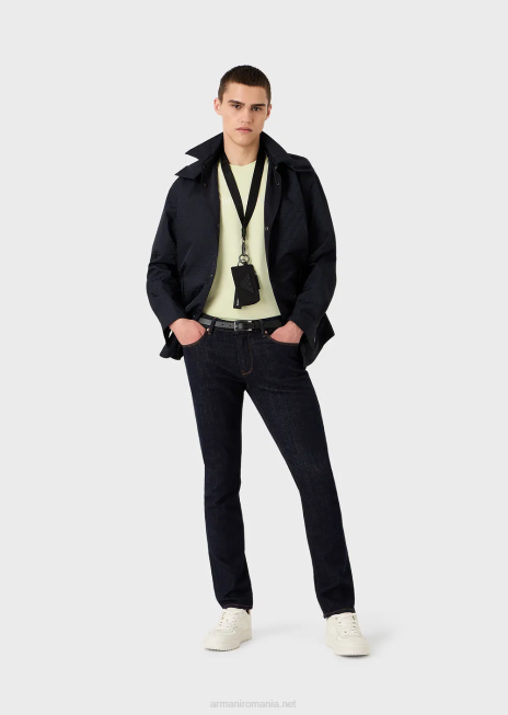 bărbați R802G1625 tricou din jerseu greu cu broderie emporio armani într-un font militarverde deschis