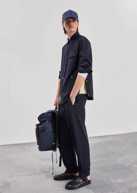 bărbați R802G1625 tricou din jerseu greu cu broderie emporio armani într-un font militarverde deschis