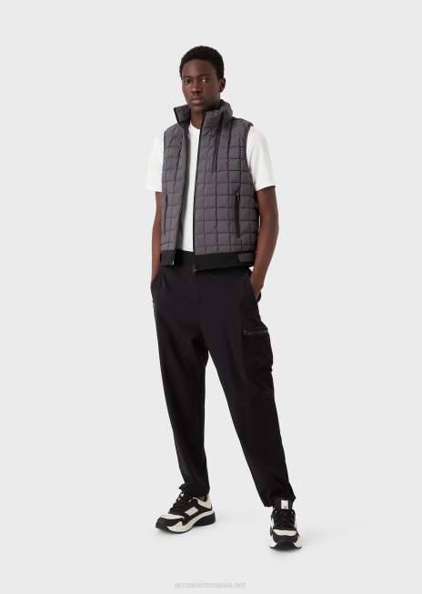 bărbați R802G1637 tricou din jerseu din amestec tencel travel essentials Armani alb