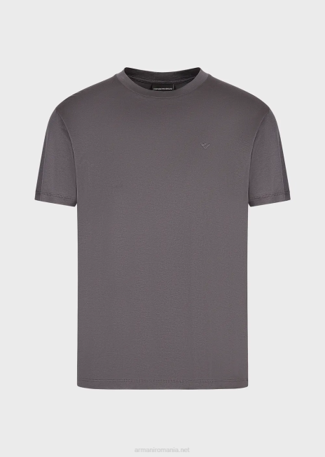 bărbați R802G1639 tricou din jerseu din amestec tencel travel essentials Armani gri închis