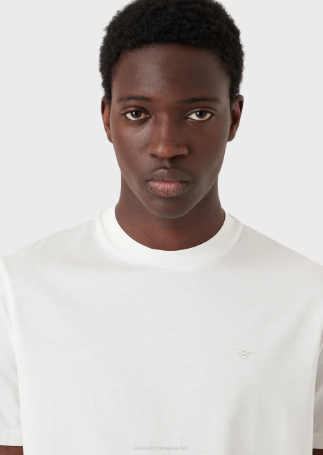 bărbați R802G1639 tricou din jerseu din amestec tencel travel essentials Armani gri închis