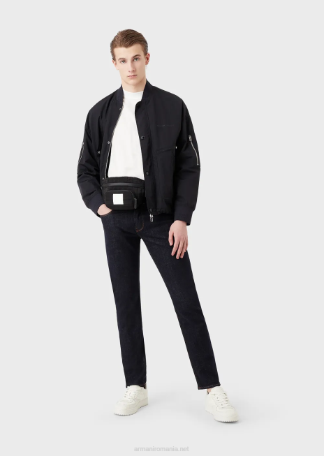 bărbați R802G1662 tricou lejer, într-un tricou din amestec tencel Armani alb