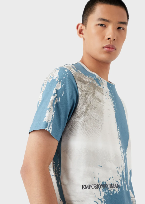 bărbați R802G1670 tricou din jerseu cu imprimeu urban Armani