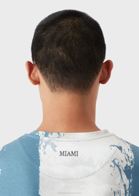 bărbați R802G1670 tricou din jerseu cu imprimeu urban Armani