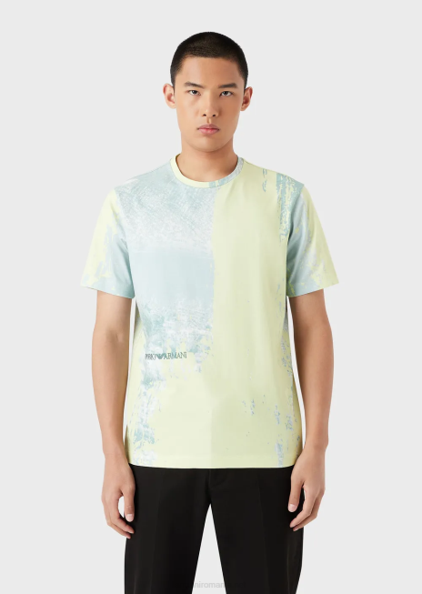 bărbați R802G1671 tricou din jerseu cu imprimeu urban Armani apă