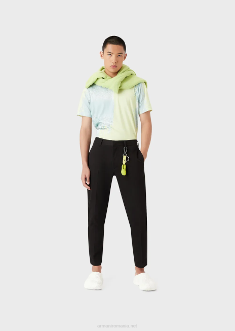 bărbați R802G1671 tricou din jerseu cu imprimeu urban Armani apă