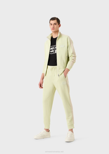 bărbați R802G1678 tricou din jerseu din amestec tencel, cu plasture supradimensionate Armani negru