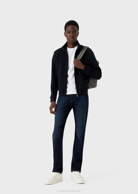 bărbați R802G1696 tricou din jerseu cu sigla jacquard Armani alb