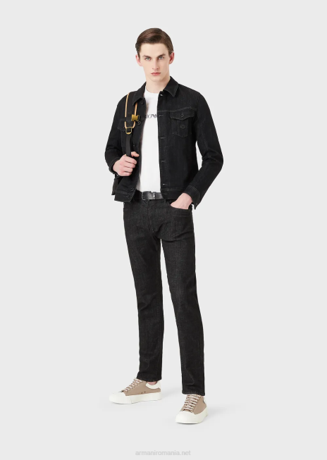 bărbați R802G1721 pulover din jerseu pima cu logo Armani logo alb