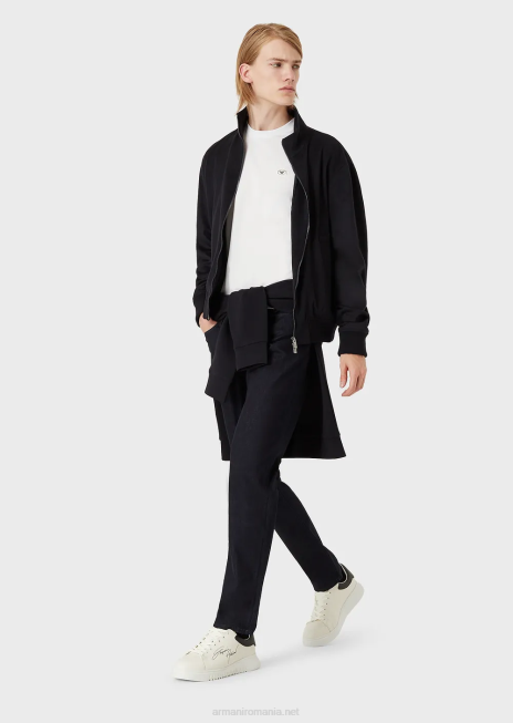 bărbați R802G1731 tricou supima din jerseu cu micro petic vultur Armani alb