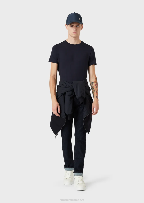 bărbați R802G1733 tricou din jerseu de vascoza Armani albastru marin