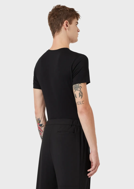 bărbați R802G1734 tricou din jerseu de vascoza Armani negru