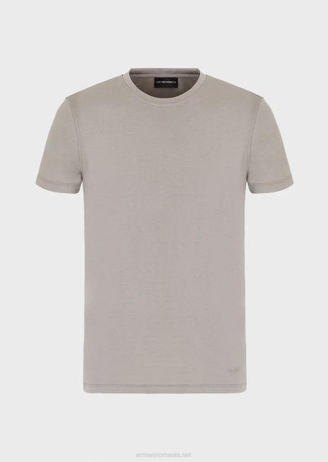 bărbați R802G1736 tricou din amestec de mătase/bumbac Armani taupe