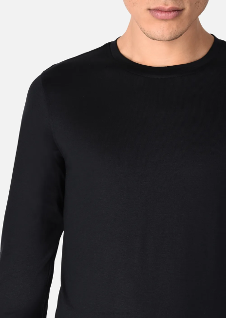 bărbați R802G1738 pulover din amestec de mătase/bumbac Armani negru