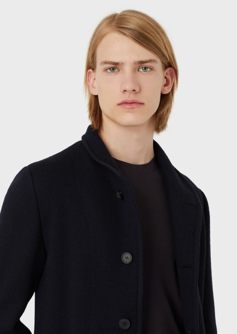 bărbați R802G1739 pulover din amestec de mătase/bumbac Armani albastru miezul nopții