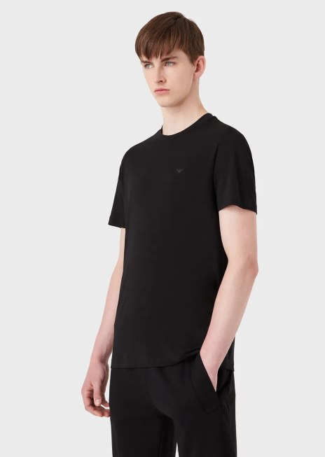 bărbați R802G1746 pachet de două tricouri din pima-jersey Armani negru