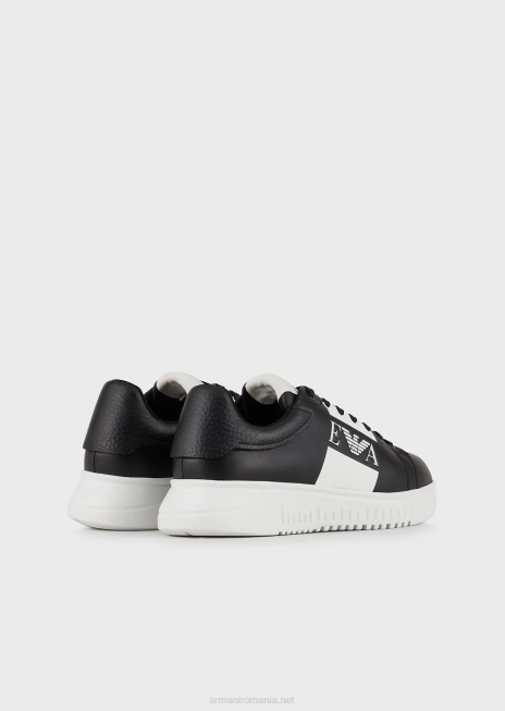 bărbați R802G1869 adidasi din piele cu logo lateral Armani