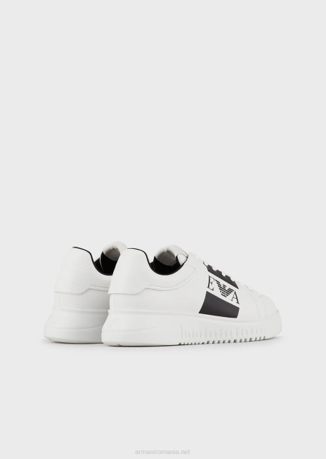 bărbați R802G1870 adidasi din piele cu logo lateral Armani